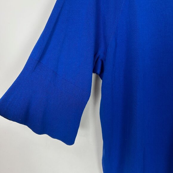 NEW Talbots Blue Boat Neck Sweater Ruffle Sleeve Size 3X Women's - Picture 2 of 4